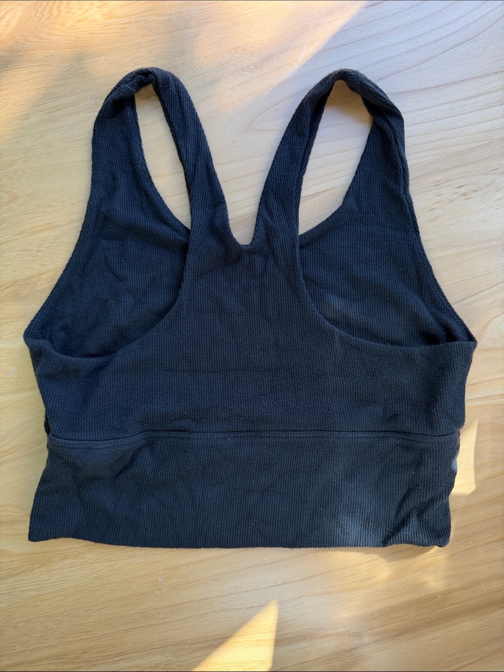 Joah Brown Varsity Tank Bra ribbed soft size Medium in Black - Picture 4 of 4